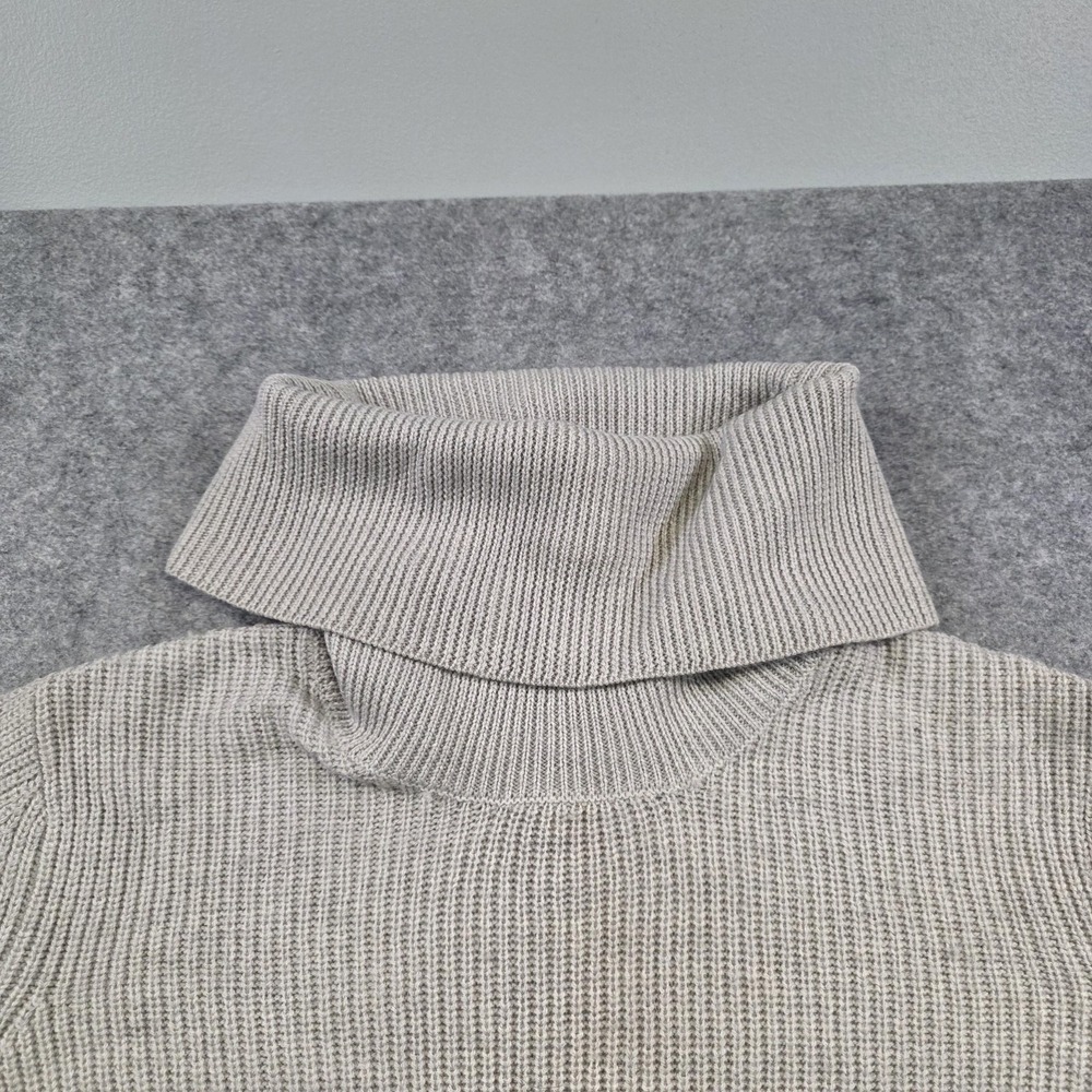 Garnet Hill Sweater Dress Womens Large Gray Merino Wool Turtleneck NWT NEW - Picture 6 of 15